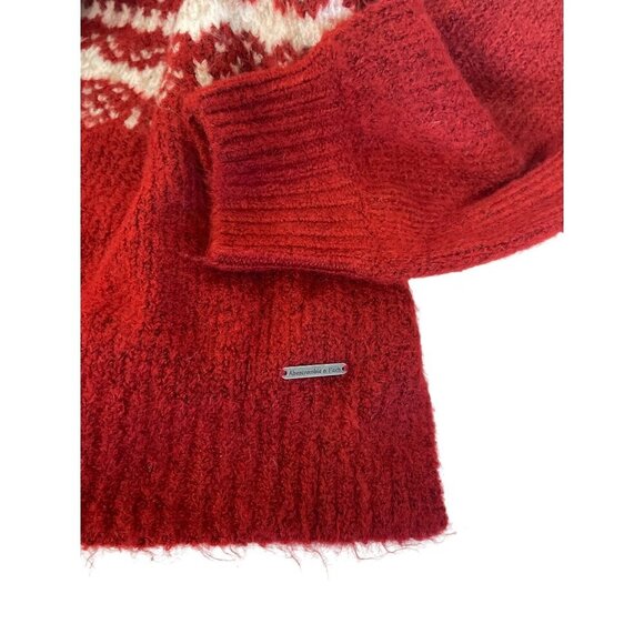 Abercrombie & Fitch Red & White Nordic Snowflake Sweater Small - Picture 6 of 7